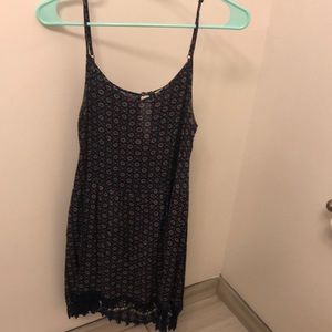 Short patterned navy dress